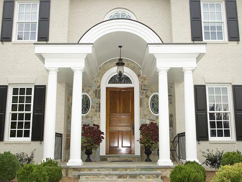 The front entrance detail from Ballard and Mensua's Purcell project with Frank M Bell