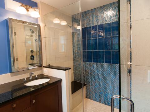 Cole project - craft style mid-century split level - master bath after