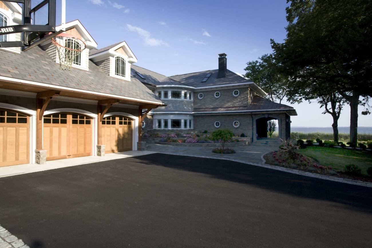 Carr project - nautical New England waterfront home - driveway detail